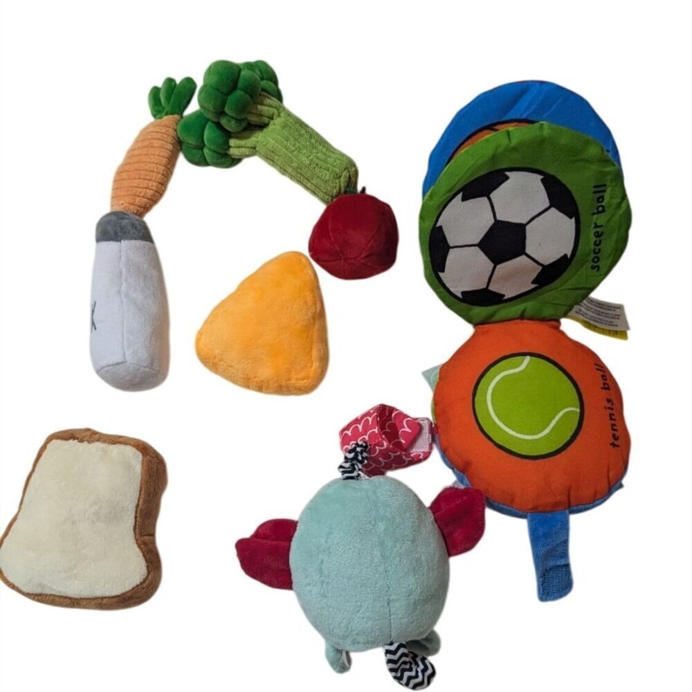 Baby Toy Set With My Ball Book & Food-Shaped Soft Toys crinkle‎ rattle